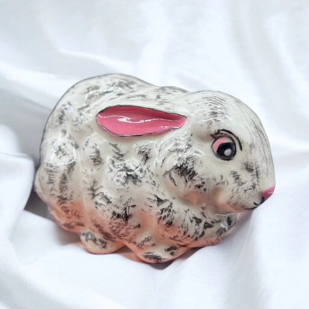 Vintage Hobbyists Bunny Rabbit Whimsical Figurine Hand Painted 1974 2.5